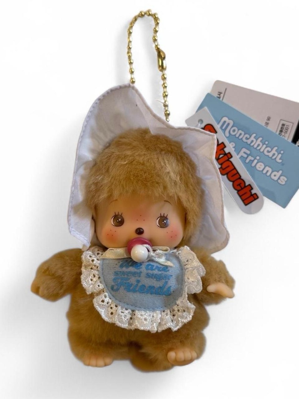 Rare Blonde Baby Monchhichi with Pacifier